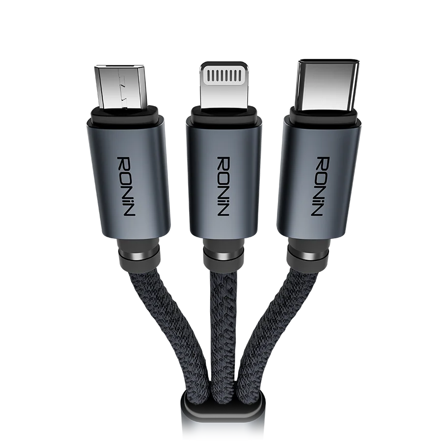 Ronin Smash 100W Braided 3-in-1 Heavy Duty Multi Cable